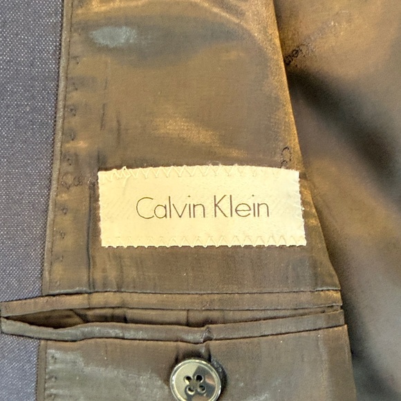 Calvin Klein Men’s Navy Wool Stretch Blazer Sport Coat Size 44R - Picture 2 of 9